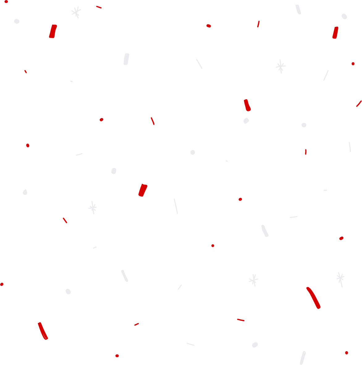 Red and white confetti